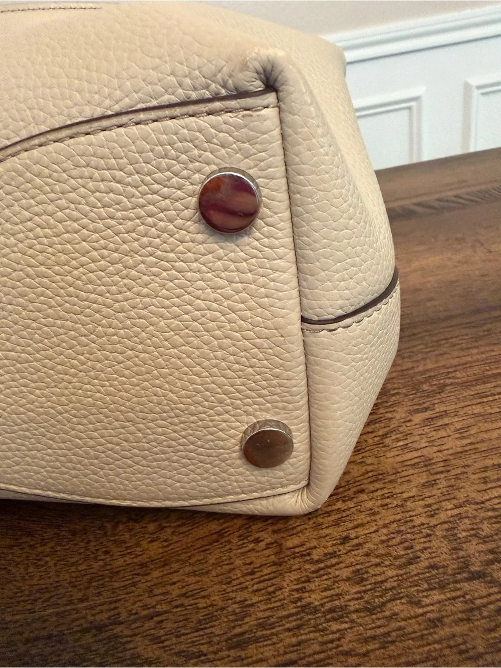 Michael Kors Raven pebbled leather shoulder bag featuring silver-tone hardware